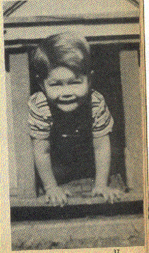 Janelle Dolenz-Scott's favorite picture of Micky, at age 3 in a playhouse.
